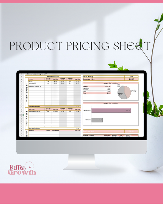 Product Pricing Sheet